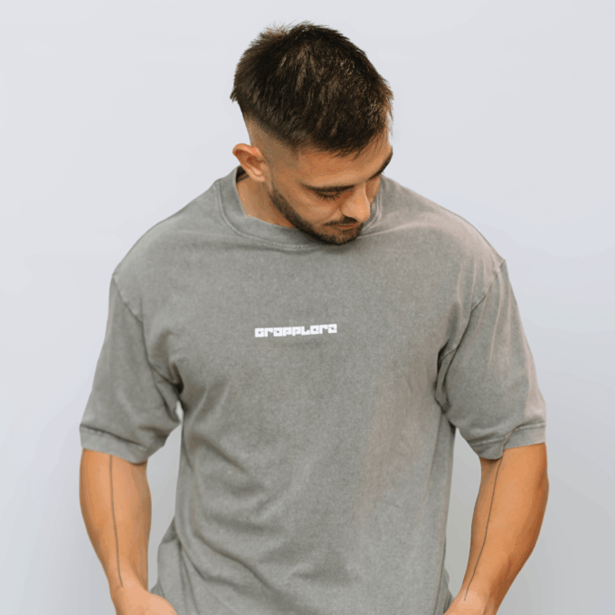 T-shirt oversize premium gris délavé – Image 2