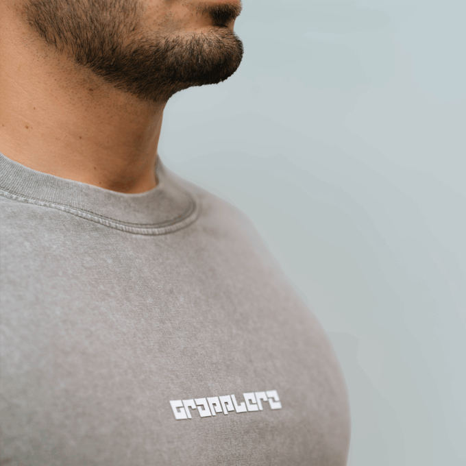 T-shirt oversize premium gris délavé – Image 3